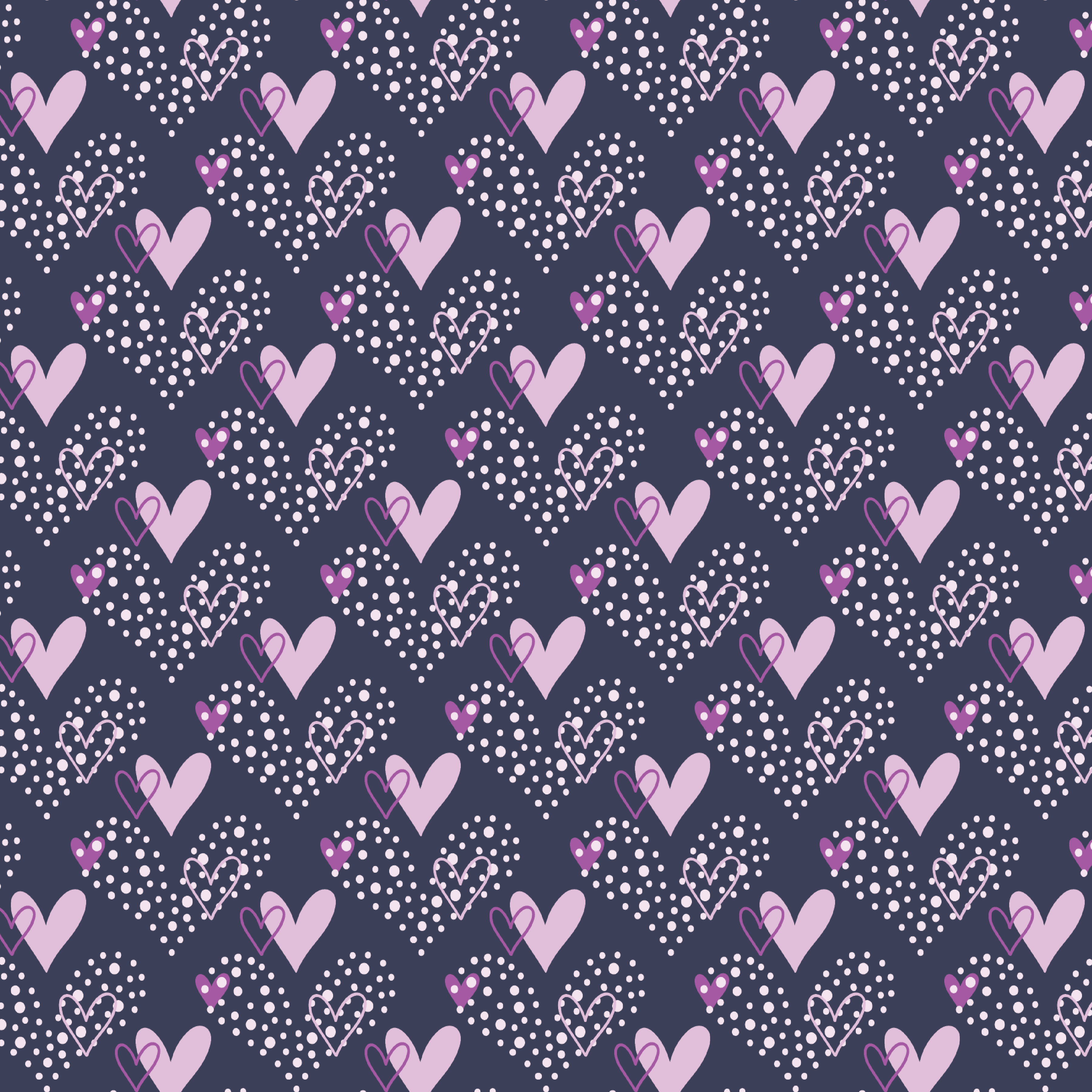 Dark Purple Doodle Hearts Pattern Acrylic Sheets - CMB Pattern Acrylic
